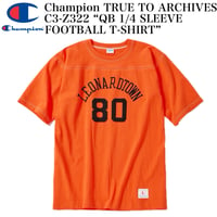 Champion TRUE TO ARCHIVES C3-Z322 “QB 1/4 SLEEVE FOOTBALL T-SHIRT”