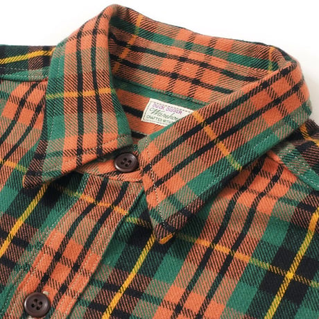 WAREHOUSE Lot 3022 FLANNEL SHIRTS WITH CHINSTRAP NON WASH