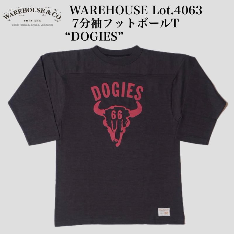 WAREHOUSE Lot.4063 7 分袖フットボール T “DOGIES” | cros