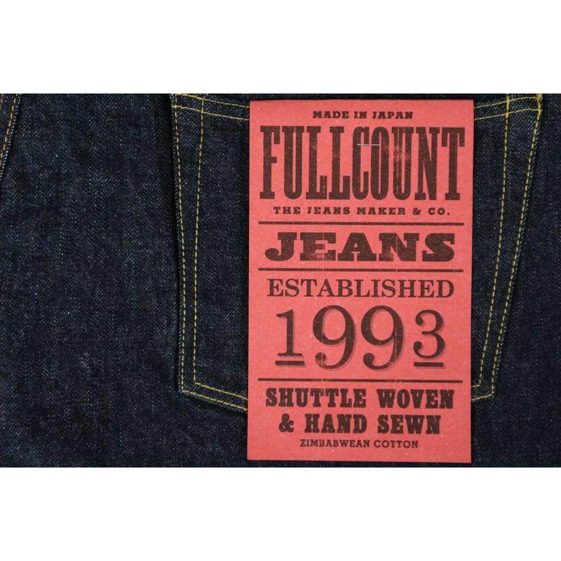 FULL COUNT Lot.1101W Straight Denim (One Wash) 