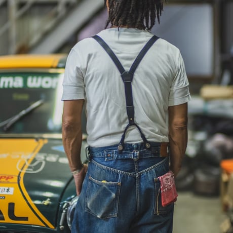 TCB jeans Leather Suspenders