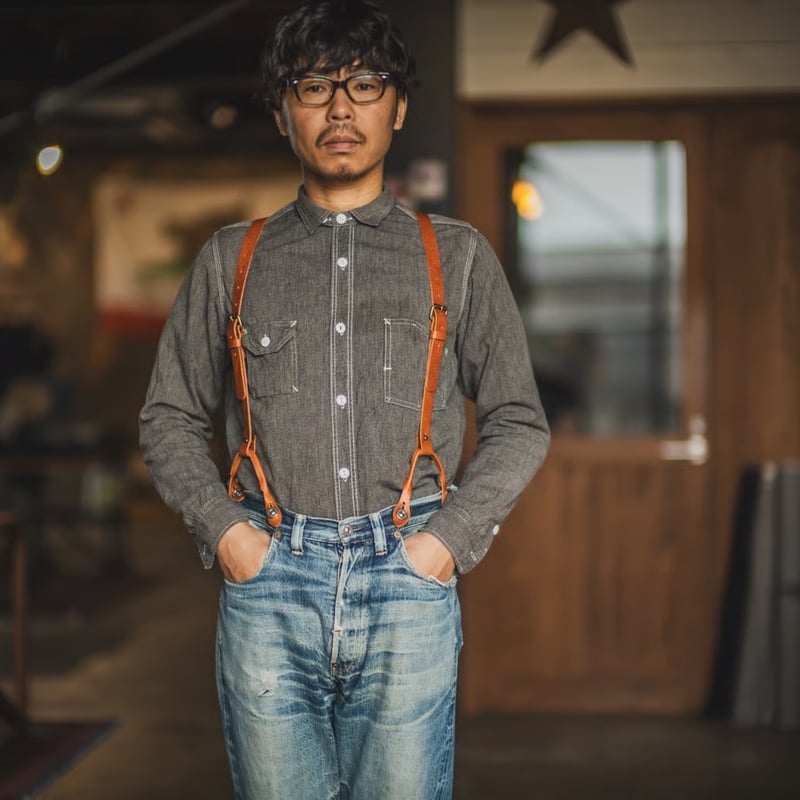TCBジーンズ×MOTO サスペンダーサイズSM TCB jeans Leather Suspenders | cross over