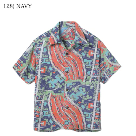 SUN SURF Lot.SS39424 RAYON HAWAIIAN SHIRT “WAIKIKI MAP”