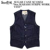 SUGAR CANE SC12654 “9oz.WABASH STRIPE WORK VEST”
