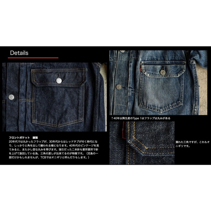 TCB jeans “30's JACKET” (INDIGO TAB仕様) | cross