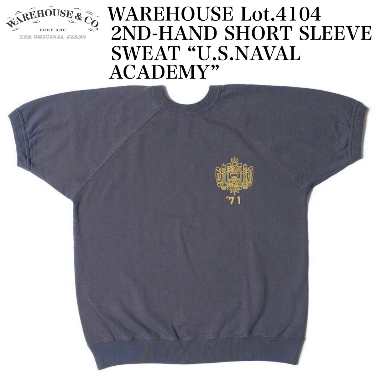 WAREHOUSE Lot.4104 2ND-HAND SHORT SLEEVE SWEAT 