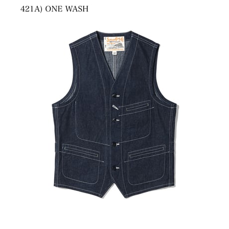 SUGAR CANE SC15702 “11oz. BLUE DENIM WORK VEST”