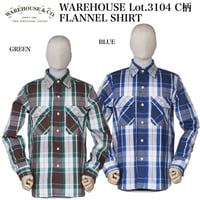 WAREHOUSE Lot.3104 C柄 Flannel Shirt NON WASH