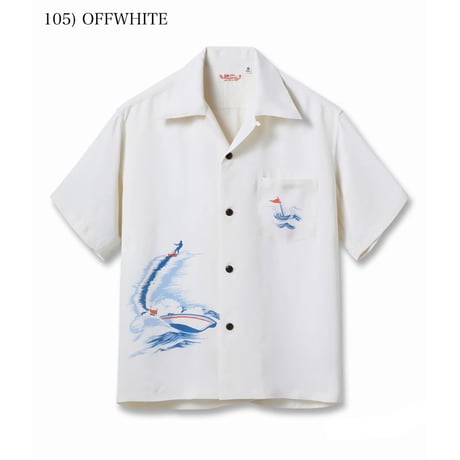 SUN SURF Lot.SS39630 RAYON HAWAIIAN SHIRT “WATER SKIING”
