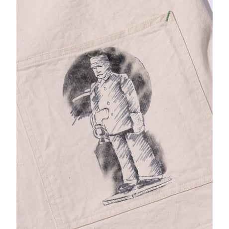 SUGAR CANE Lot.SC15506 “FICTION ROMANCE 9oz. WHITE BOAT SAIL DRILL 1920's CARTOON WORK COAT”