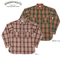 WAREHOUSE Lot 3022 FLANNEL SHIRTS WITH CHINSTRAP NON WASH