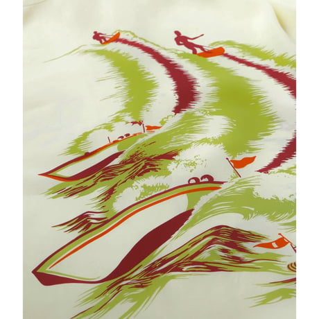 SUN SURF Lot.SS39630 RAYON HAWAIIAN SHIRT “WATER SKIING”