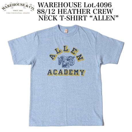 WAREHOUSE Lot.4096 88/12 HEATHER CREW NECK T-SHIRT “ALLEN”