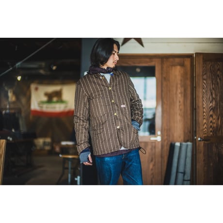 TCB jeans “Cathartt Chore Coat Brown Paw Stripe”
