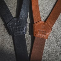 TCB jeans Leather Suspenders