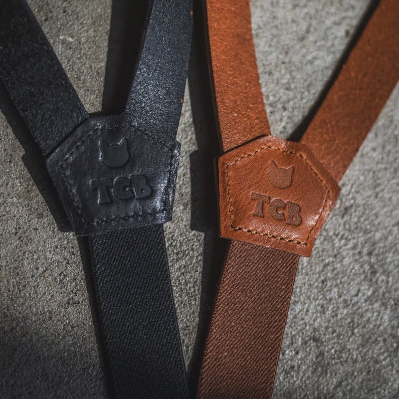 TCB jeans Leather Suspenders | cross over