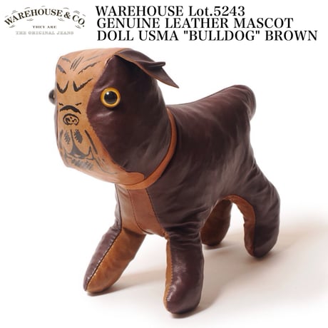 WAREHOUSE Lot.5243 GENUINE LEATHER MASCOT DOLL USMA "BULLDOG" BROWN
