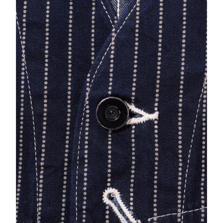 SUGAR CANE SC12654 “9oz.WABASH STRIPE WORK VEST”
