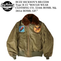 BUZZ RICKSON’S BR15598 Type B-15 “ROUGH WEAR CLOTHING CO. 534th BOMB. SQ. 381st BOMB. GP.”
