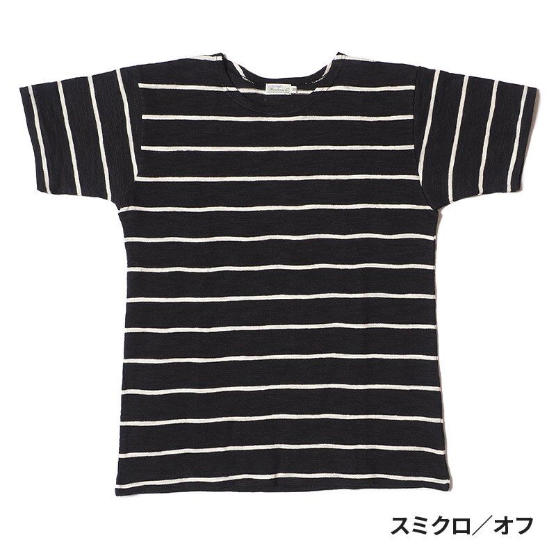 plllllleeeasse ボーダーshort sleeve border。 FACCIES 【US COTTON BORDER LS (DAMAGE)(GREEN BD)】ファッ