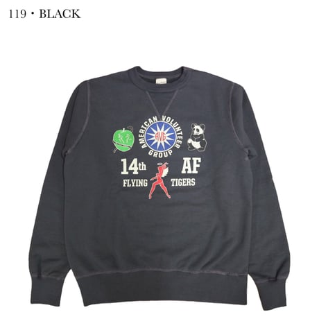BUZZ RICKSON’S BR69066 SET-IN CREW NECK SWEAT SHIRTS “14th AIR FORCE”
