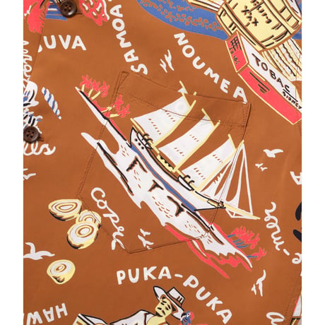 SUN SURF Lot.SS39223 RAYON HAWAIIAN SHIRT “SOUTH SEA TRADER”