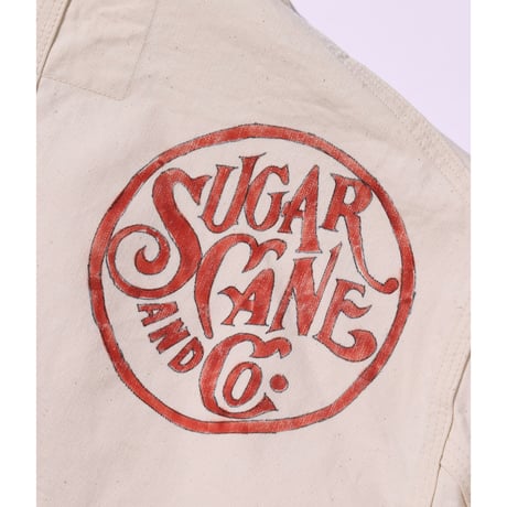 SUGAR CANE Lot.SC15506 “FICTION ROMANCE 9oz. WHITE BOAT SAIL DRILL 1920's CARTOON WORK COAT”