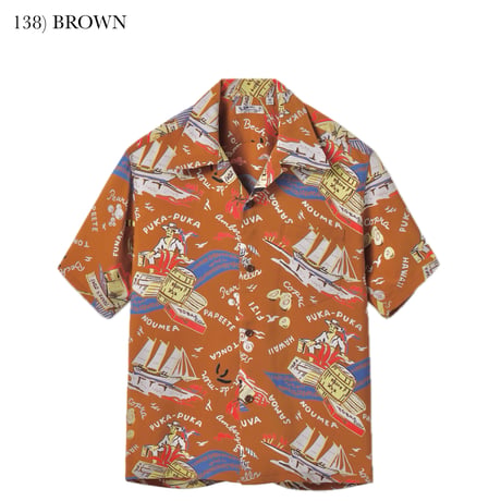 SUN SURF Lot.SS39223 RAYON HAWAIIAN SHIRT “SOUTH SEA TRADER”
