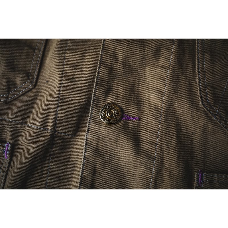 TCB jeans “Cat Head Jacket Khaki Drill” | cross