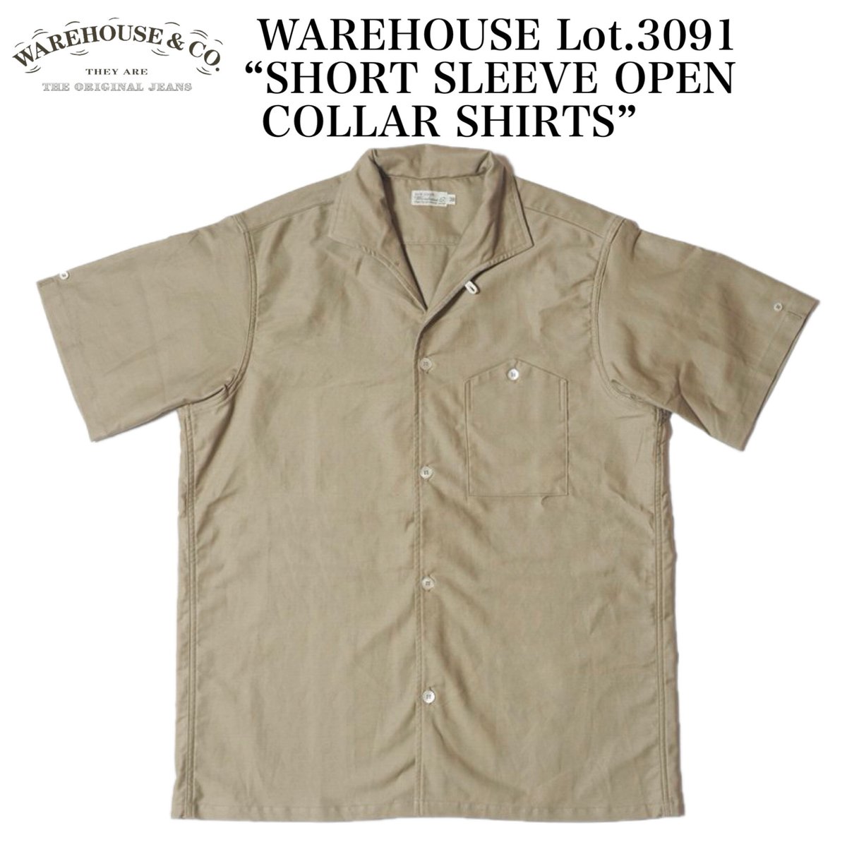 WAREHOUSE Lot.3091 オープンカラーシャツ WAREHOUSE Lot 3091 “SHORT SLEEVE OPEN COLLAR SH