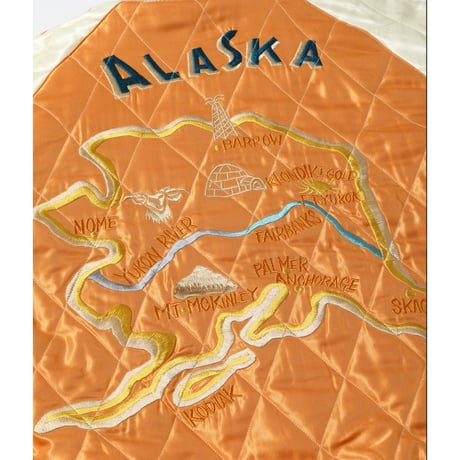 TAILOR TOYO Lot.TT15792-119 Late 1950s Style Velveteen Souvenir Jacket “POLAR BEAR” × “ALASKA MAP”