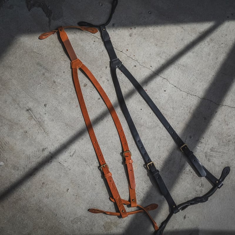 TCB jeans Leather Suspenders | cross over