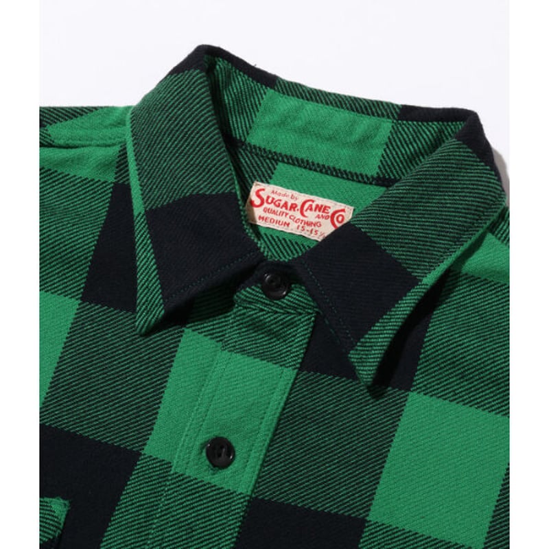 SUGAR CANE SC28952 “TWILL CHECK WORK SHIRT” | c