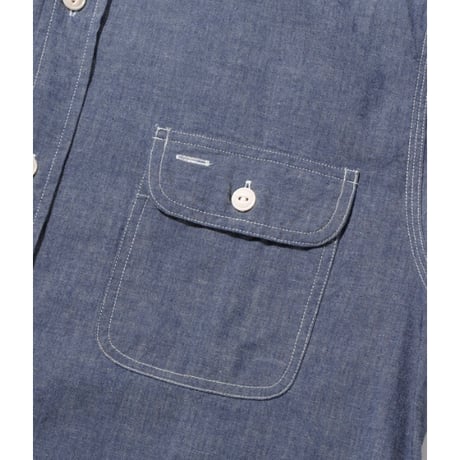 SUGAR CANE SC27850 “BLUE CHAMBRAY WORK SHIRT (LONG SLEEVE)”