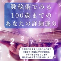 【オプションあり】数秘術鑑定決定版！数秘術でみる 100歳までの あなたの詳細運気