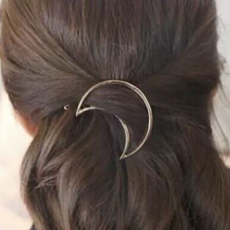 月モチーフバレッタ 髪留め ピン留め ゴールド ヘアアクセサリー