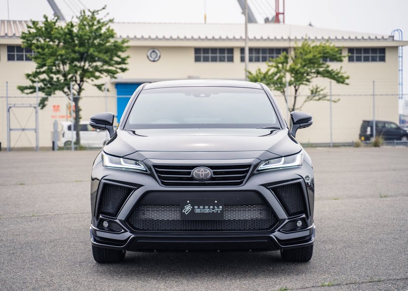 80 ハリアー フロントバンパースポイラー グリル一体式/LEDレス ダブル
