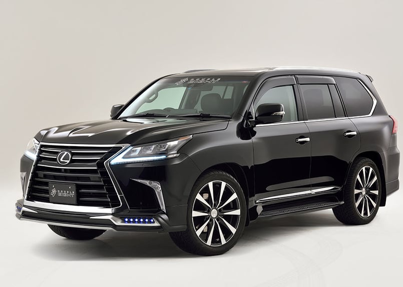 LX570後期 フロントハーフスポイラー LEDアタッチメントセット ダブル