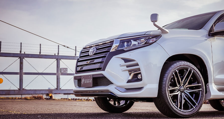 ランドクルーザープラド150後期 フロントバンパースポイラー ダブル