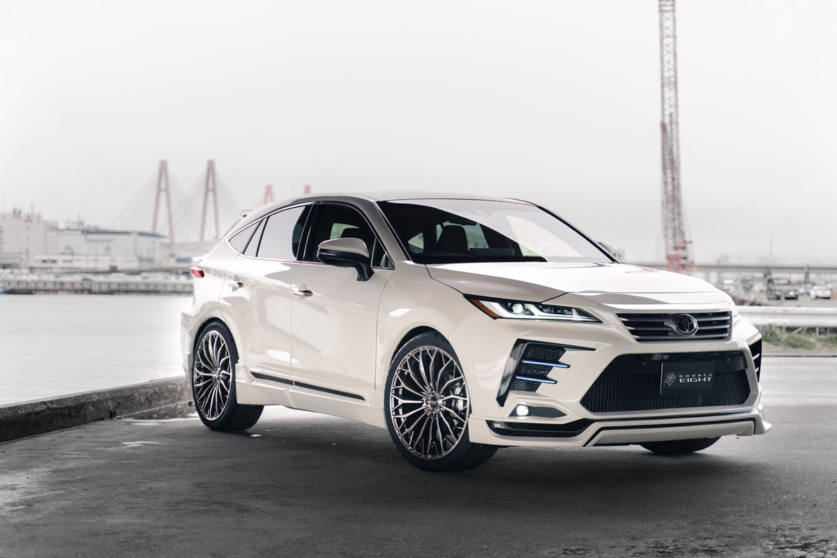 80 ハリアー フロントバンパースポイラー グリル一体式/LED有り