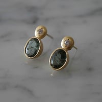 AQUA oval stone ring - green aquamarine