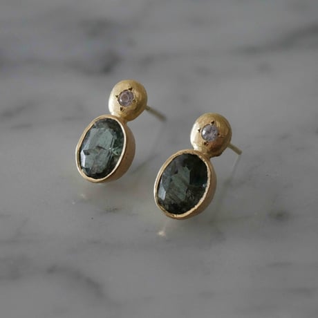 AQUA oval stone ring - green aquamarine