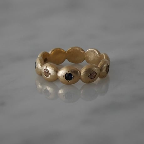 AUREA circle ring  -color sapphire