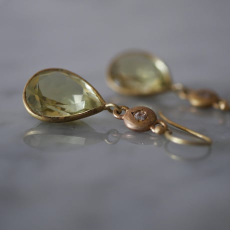AQUA drop cut pierce  -lemon quartz