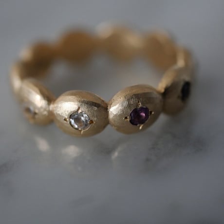 AUREA circle ring  -color sapphire