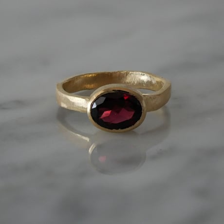 AQUA oval stone ring - garnet