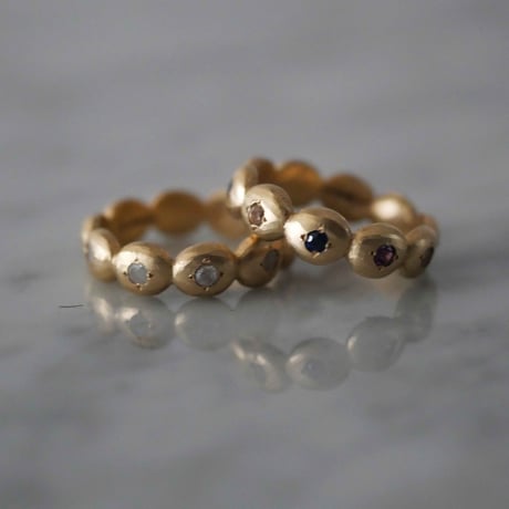 AUREA circle ring  -color sapphire