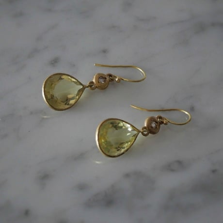 AQUA drop cut pierce  -lemon quartz