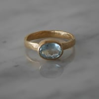 AQUA oval stone ring - aquamarine
