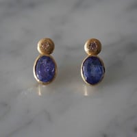 AQUA oval stone ring - tanzanite